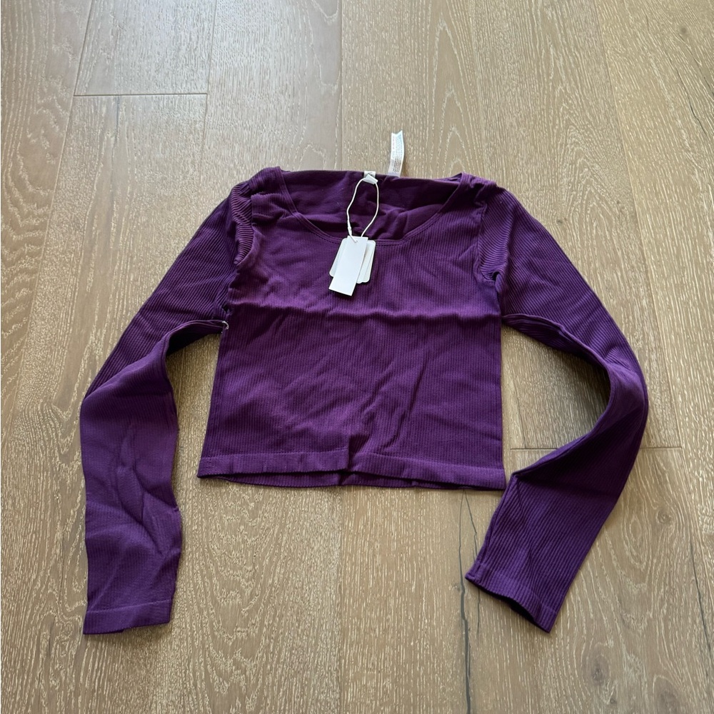 ANWND ribbed cropped long sleeve top